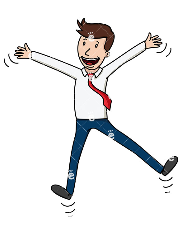 585x755 Joyful Businessman Doing A Celebratory Jumping Jack