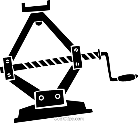 480x428 Car Jack Royalty Free Vector Clip Art Illustration