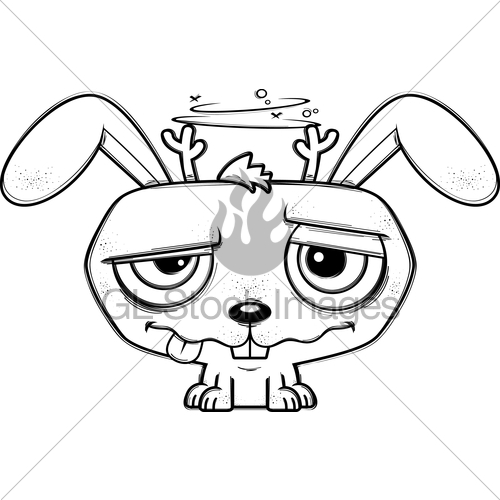 500x500 Intoxicated Little Cartoon Jackalope Gl Stock Images