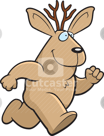 345x450 Jackalope Running Stock Vector