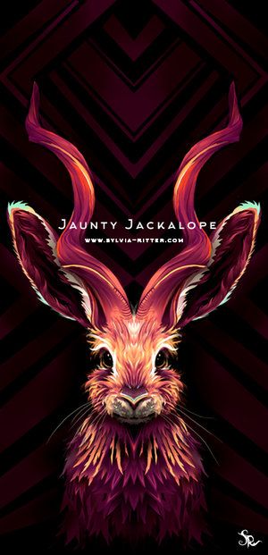 300x621 Jaunty Jackalope Vector Art In Illustration Art, Art