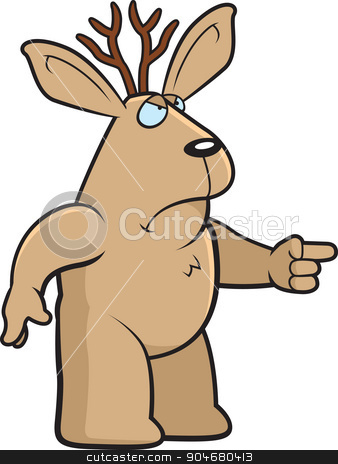 338x464 Angry Jackalope Stock Vector