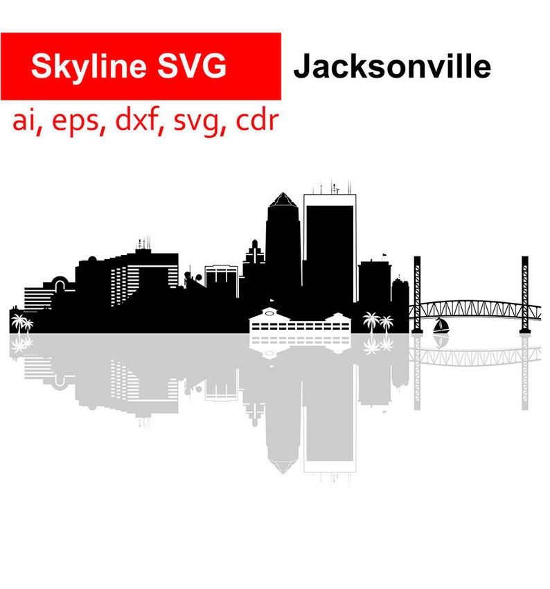 Jacksonville Skyline Jax City Silhouette Etsy. 