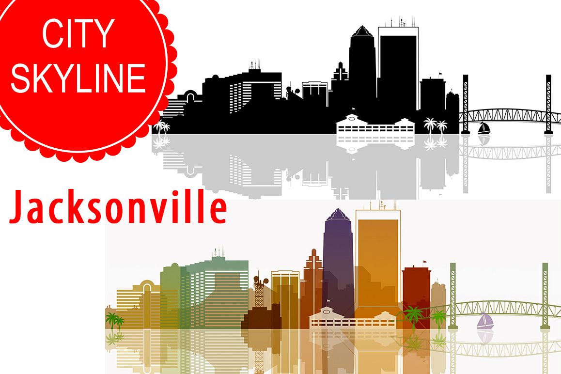 1158x772 Jacksonville Vector, Florida Skyline Usa City, Png, Dwg