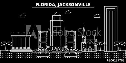 500x250 Jacksonville Silhouette Skyline Usa