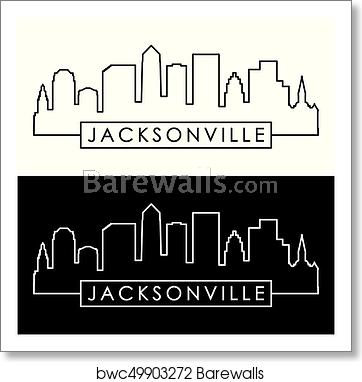362x382 Jacksonville Skyline, Art Print Barewalls Posters Prints