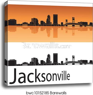 382x390 Jacksonville Skyline, Canvas Print Barewalls Posters Prints