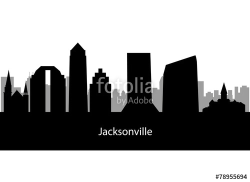 500x364 Cartoon Skyline Silhouette Of The City Of Jacksonville, Florida