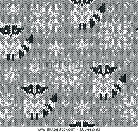 450x435 Jacquard Knitted Seamless Pattern Winter Background With Cute