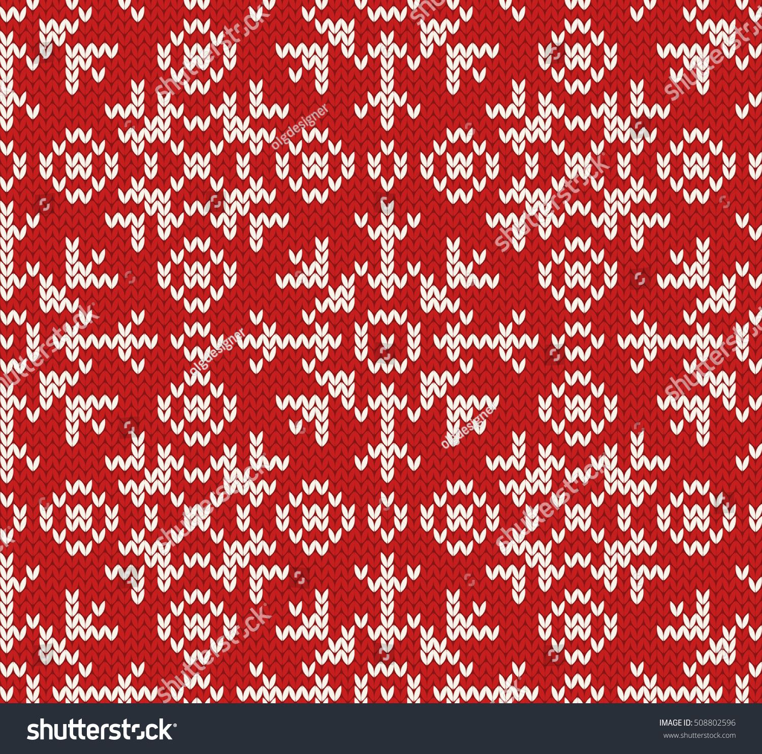 1500x1485 Jacquard Winter Seamless Pattern Knitted Red And White Background