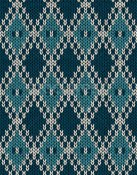 471x600 Knit Woolen Seamless Jacquard Ornament Pattern Fabric Dark Blue