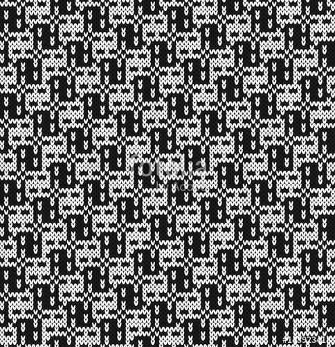 484x500 Black And White Jacquard Design Seamless Knitting Pattern Stock
