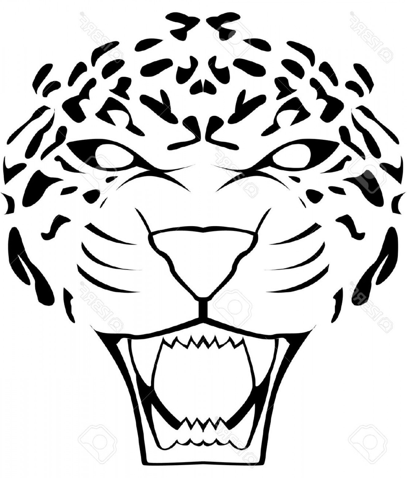 Леопард голова контур