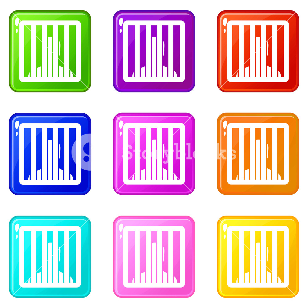 Man Behind Jail Bars Icons Of Color Set Isolated Vector 1000x1000 Man Behind Jail Bars Icons Of Color Set Isolated Vector