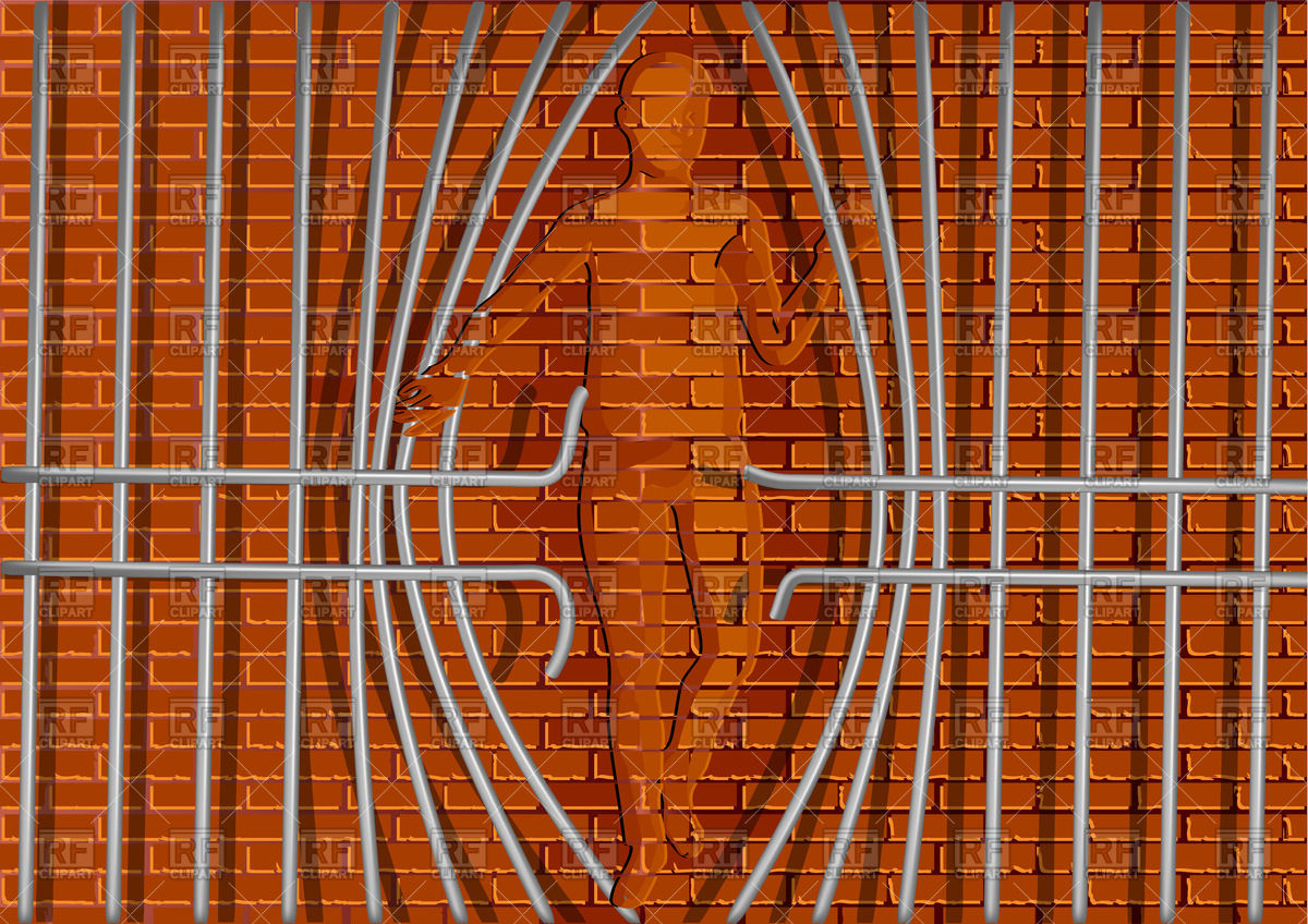 Silhouette Of Abstract Brick Man With Metal Bars Vector Image 1200x848 Silhouette Of Abstract Brick Man With Metal Bars Vector Image