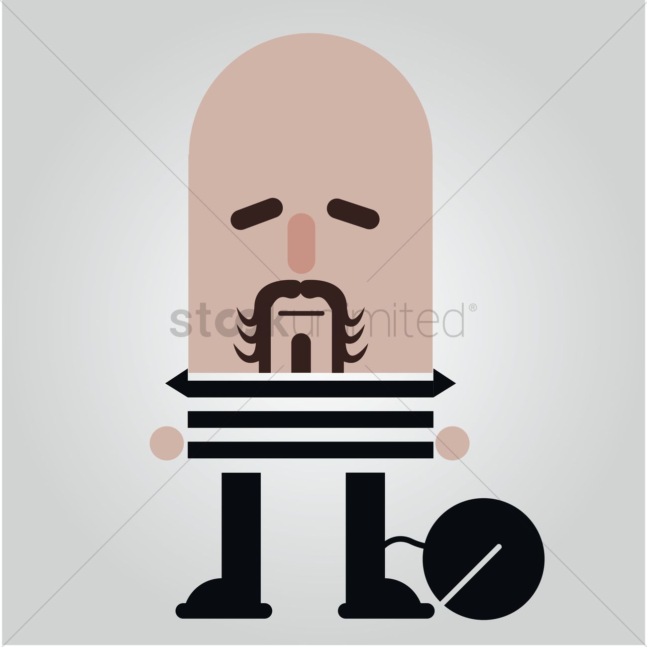 1300x1300 Thief In Jail Vector Image