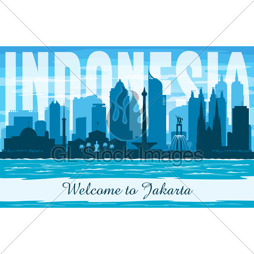 500x500 Jakarta Indonesia City Skyline Vector Silhouette Gl Stock Images