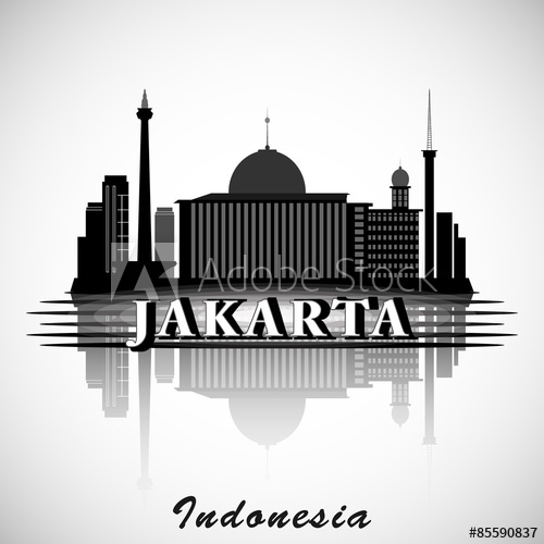 500x500 Modern Jakarta City Skyline Design Indonesia