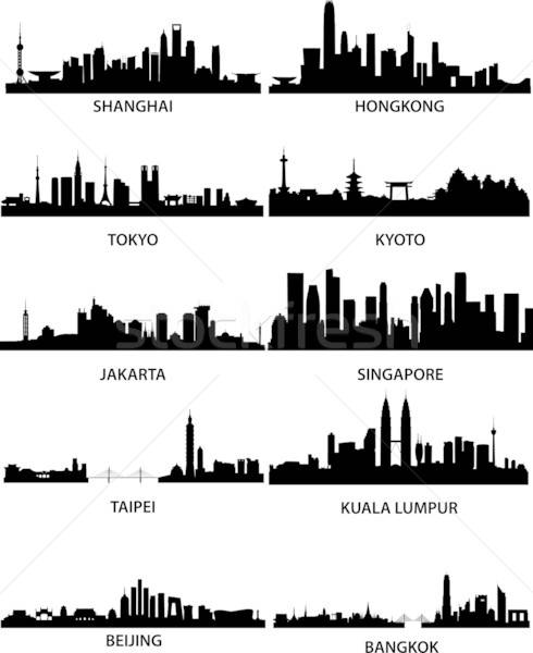 490x600 Asian Cities Skylines Vector Illustration Felix Pergande