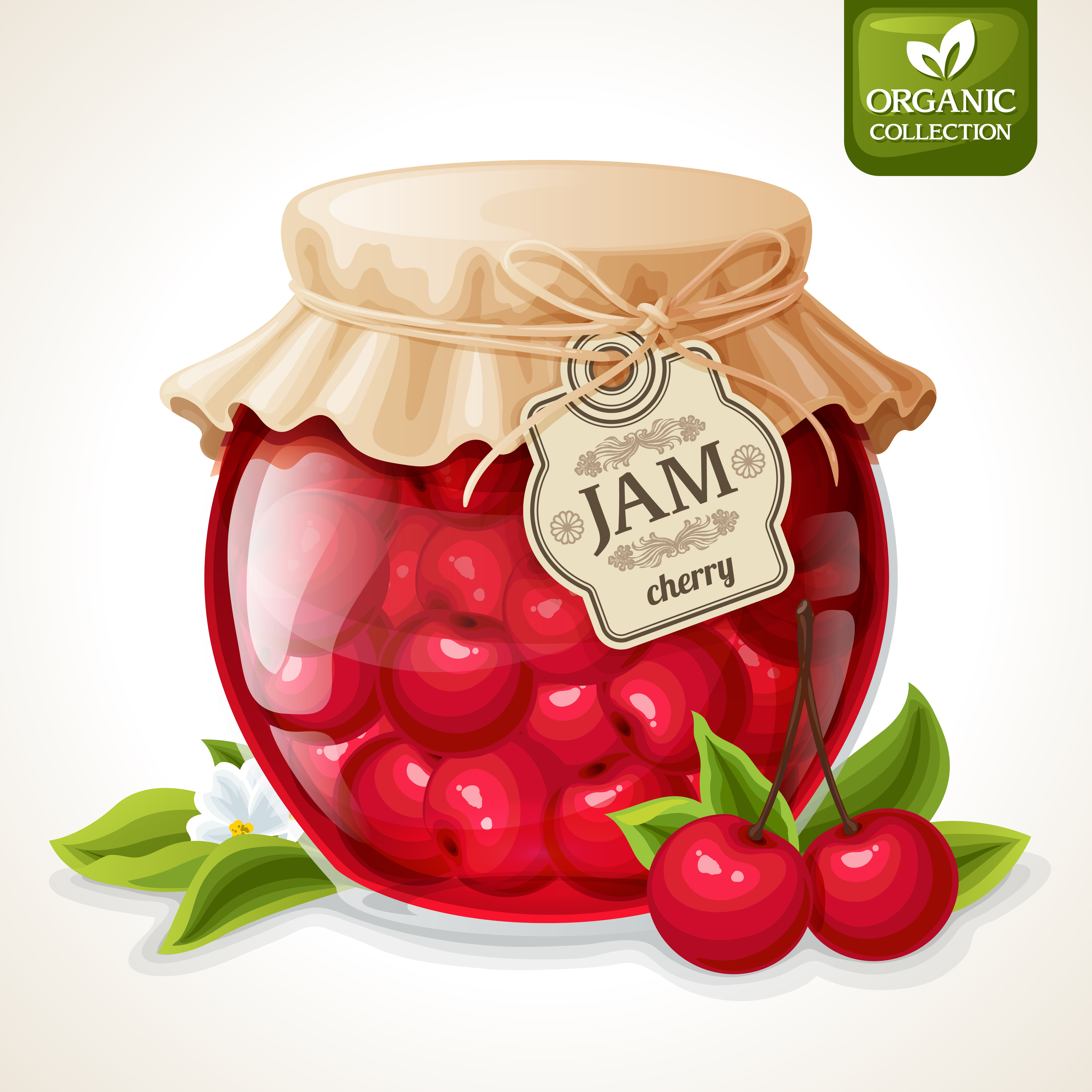 4500x4500 Cherry Jam Jar Vector