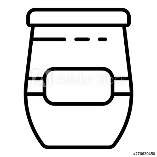 500x500 Sugar Jam Jar Icon Outline Sugar Jam Jar Vector Icon For Web