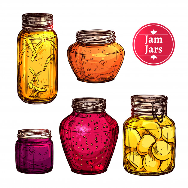 626x626 Colored Jam Jars Vector Free Download