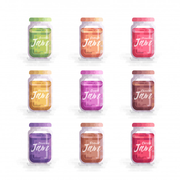 626x626 Fruits Jam Mason Jar Vector Illustration Vector Premium Download