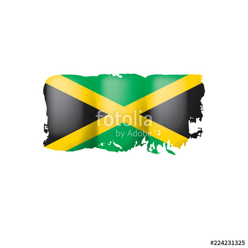 500x500 Jamaica Flag, Vector Illustration On A White Background Stock