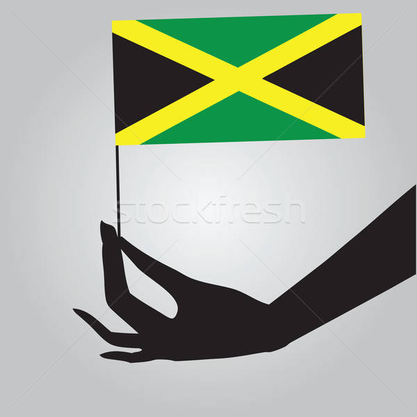 600x600 Hand With Jamaica Flag Vector Illustration Constantine Pankin