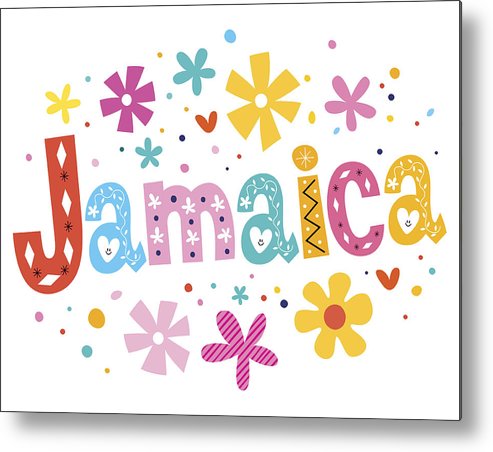 493x452 Jamaica Vector Lettering Decorative Type Metal Print