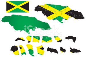 301x200 Jamaica Vector Map With Flag Stock Vectors