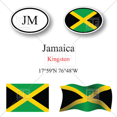 400x400 Oval Label With Flag Of Jamaica Vector Image Of Signs, Symbols