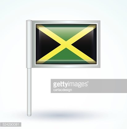 412x416 Flag Of Jamaica, Vector Illustration Premium Clipart