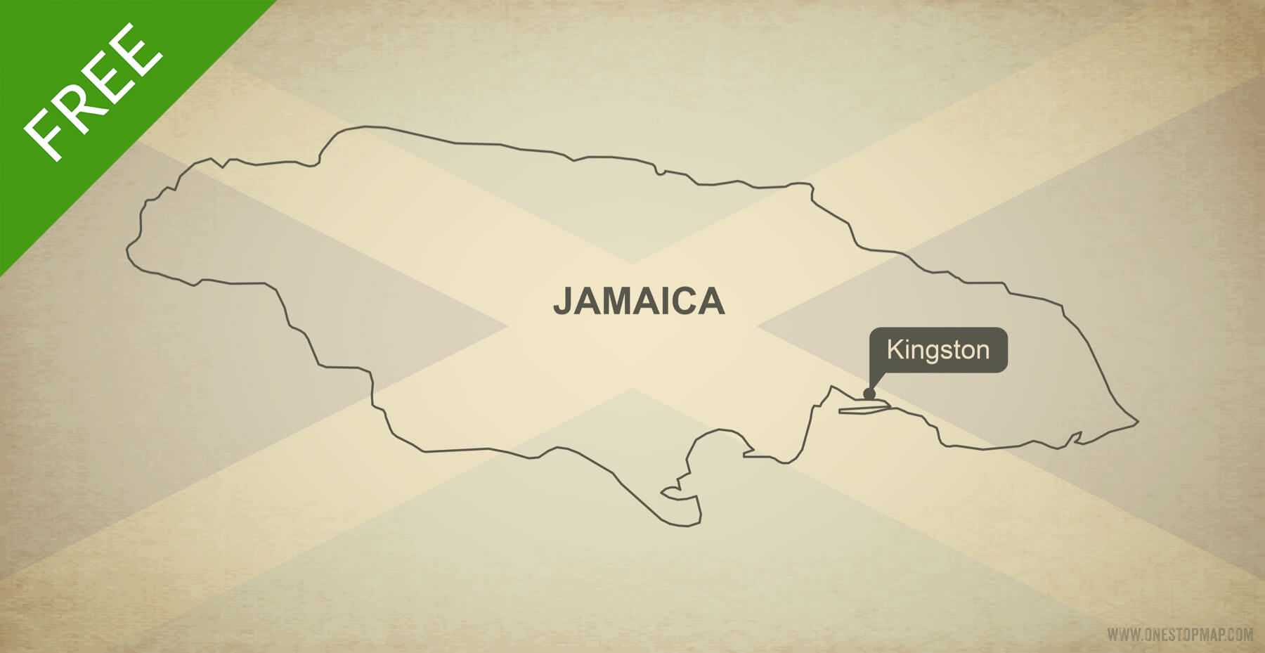 1800x929 Free Vector Map Of Jamaica Outline One Stop Map