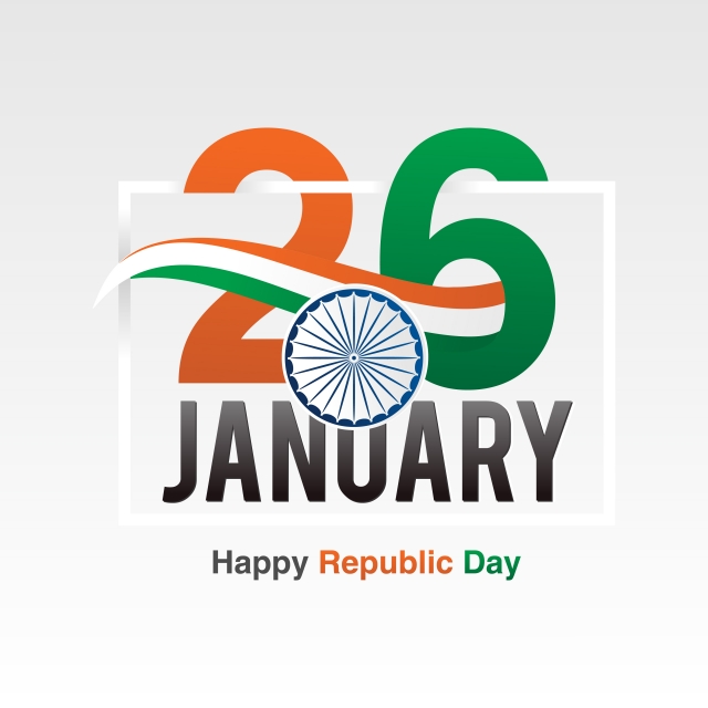 640x640 Indian Republic Day Banner Design With Text January Vector