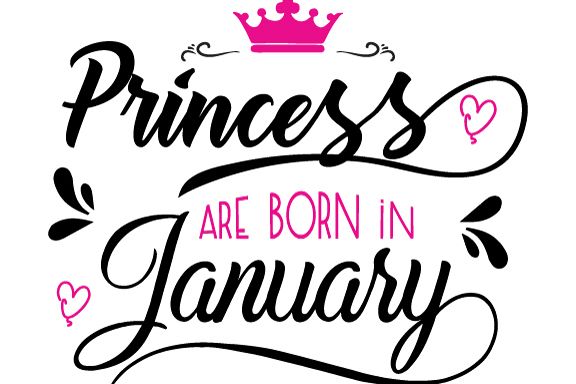 576x384 Princess Are Born In January Dxf,png,eps Vector