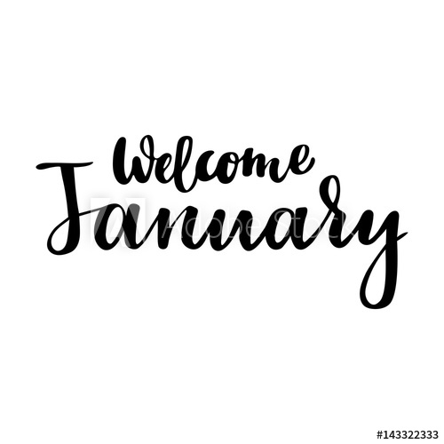 500x500 Winter Greeting Card With Phrase Welcome January Vector Isolated