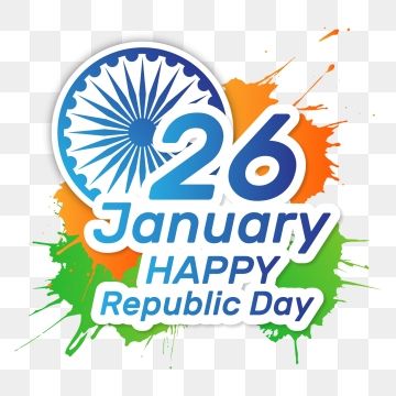 360x360 January Happy Indias Republic Day With Brush Stroke Effect