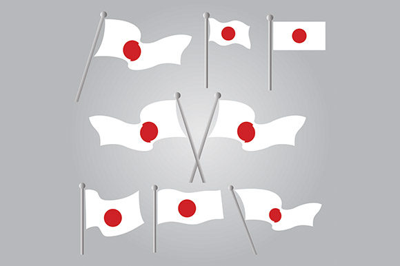 580x386 Japan Flag Vector Bundle Graphic