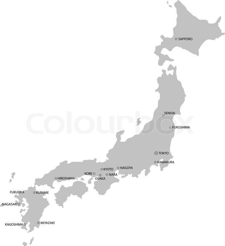 732x800 Japan Map, Isolated On White Stock Vector Colourbox