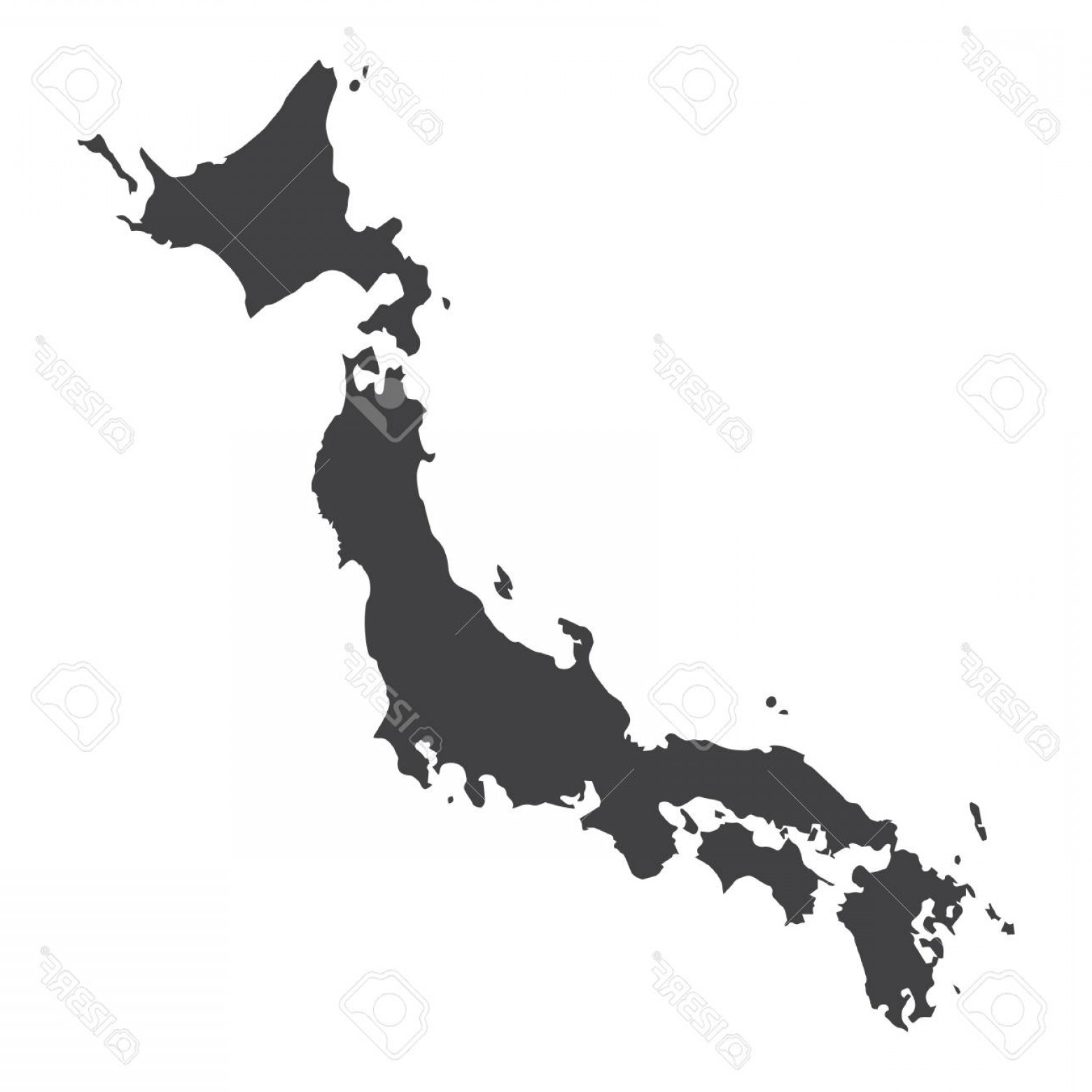 1560x1560 Photostock Vector Japan Map In Black On A White Background Vector