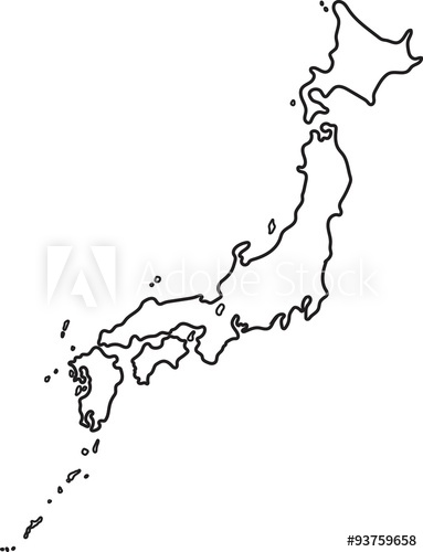 383x500 Doodle Freehand Outline Sketch Of Japan Map Vector Illustration