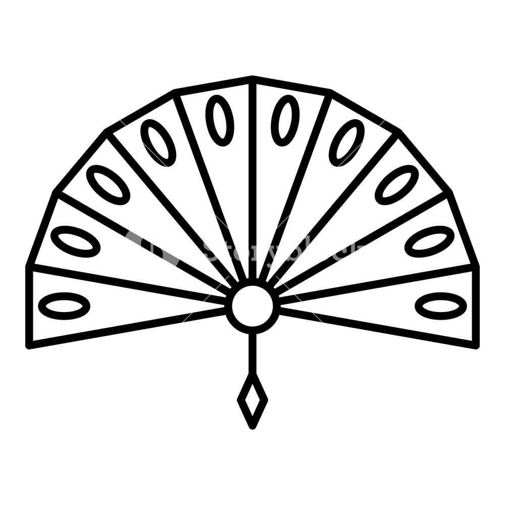 1000x1000 Japan Hand Fan Icon Outline Japan Hand Fan Vector Icon For Web