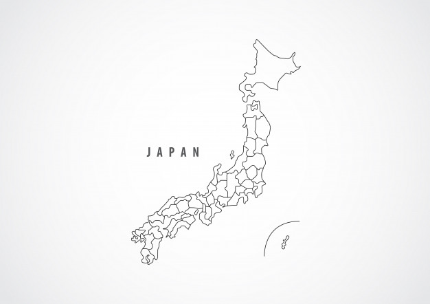 626x442 Japan Map Outline On White Background Vector Premium Download