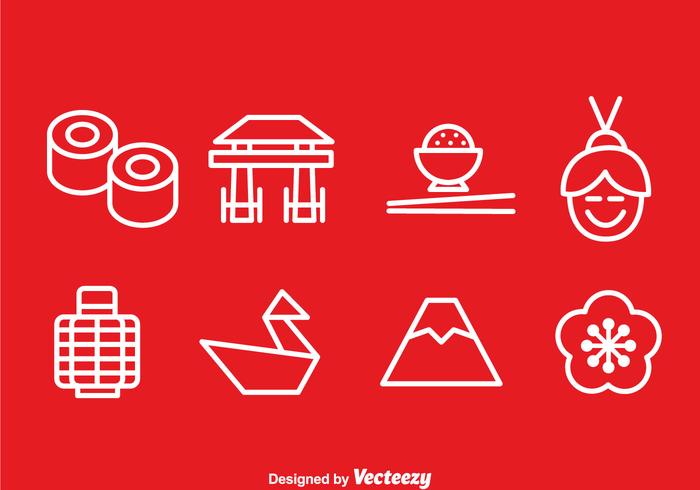 700x490 Japanese Outline Icons Vector