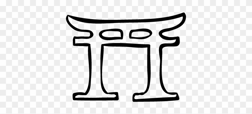 840x381 Japan Arch Construction Hand Drawn Outline Vector
