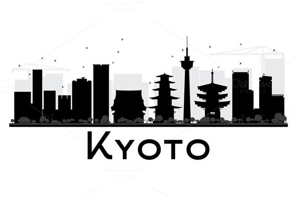 580x386 Kyoto City Skyline Silhouette Creative Designs