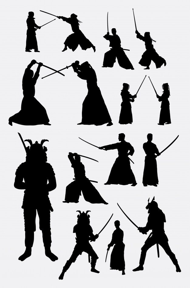 626x949 Samurai Japan Silhouette Vector Premium Download