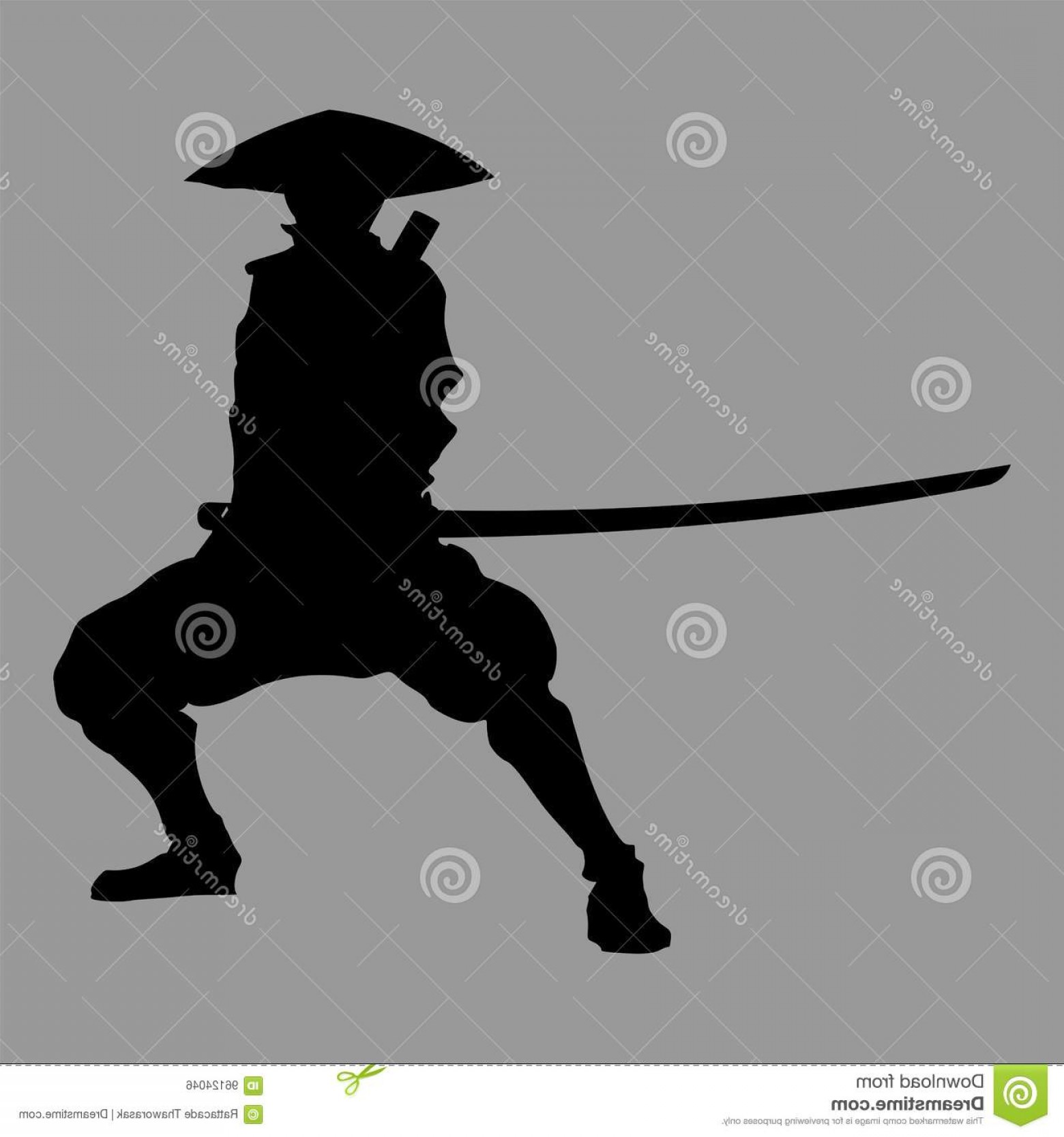 1560x1668 Stock Illustration Samurai Silhouette Vector Warrior Sword Ninja