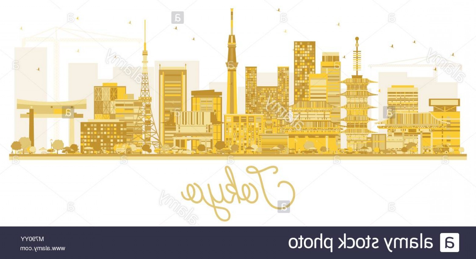 1560x849 Stock Photo Tokyo Japan City Skyline Golden Silhouette Vector